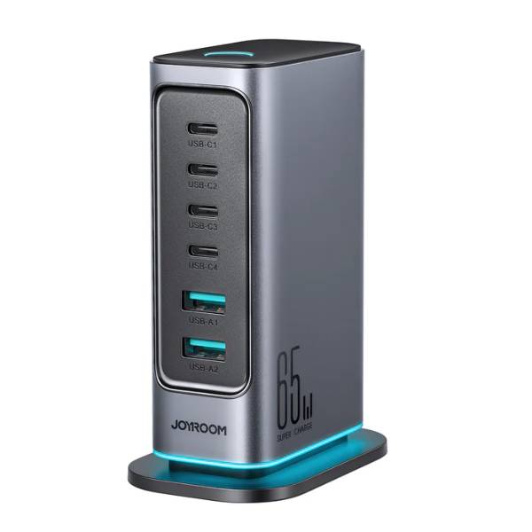 JOYROOM JR-TCM02 65W GaN 6-in-1 Multi-Port Charger (EU Plug)